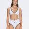 Merrin White-Black V Neck High Waist Textured Bikini Set | Moeva | Bikini Sets | Each week unveils new pieces—luxury swimwear, fluid resort silhouettes, and elevated summer-to-evening essentials designed to carry you from coastal escapes to city nights.