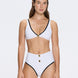 Merrin White-Black V Neck High Waist Textured Bikini Set | Moeva | Bikini Sets | Each week unveils new pieces—luxury swimwear, fluid resort silhouettes, and elevated summer-to-evening essentials designed to carry you from coastal escapes to city nights.