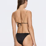 Selena Black Triangle Gold Chain Strap Mid Coverage Satin Bikini Set | Moeva | Bikini | Each week unveils new pieces—luxury swimwear, fluid resort silhouettes, and elevated summer-to-evening essentials designed to carry you from coastal escapes to city nights.