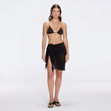Dalina Mini Mesh Wrap Black Sarong | Moeva | Beachwear Skirts | Each week unveils new pieces—luxury swimwear, fluid resort silhouettes, and elevated summer-to-evening essentials designed to carry you from coastal escapes to city nights.