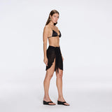 Dalina Mini Mesh Wrap Black Sarong | Moeva | Beachwear Skirts | Each week unveils new pieces—luxury swimwear, fluid resort silhouettes, and elevated summer-to-evening essentials designed to carry you from coastal escapes to city nights.