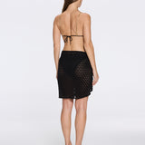 Dalina Mini Mesh Wrap Black Sarong | Moeva | Beachwear Skirts | Each week unveils new pieces—luxury swimwear, fluid resort silhouettes, and elevated summer-to-evening essentials designed to carry you from coastal escapes to city nights.