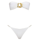 Astrid Mid Coverage Satin White Bikini Bottom | Moeva | Bikini Bottom | Each week unveils new pieces—luxury swimwear, fluid resort silhouettes, and elevated summer-to-evening essentials designed to carry you from coastal escapes to city nights.