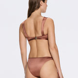 Irma Mid Coverage Satin Brown Bikini Bottom | Moeva | Bikini Bottom | Each week unveils new pieces—luxury swimwear, fluid resort silhouettes, and elevated summer-to-evening essentials designed to carry you from coastal escapes to city nights.