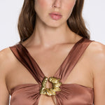 Irma Mid Coverage Satin Brown Bikini Bottom | Moeva | Bikini Bottom | Each week unveils new pieces—luxury swimwear, fluid resort silhouettes, and elevated summer-to-evening essentials designed to carry you from coastal escapes to city nights.