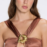 Irma Mid Coverage Satin Brown Bikini Bottom | Moeva | Bikini Bottom | Each week unveils new pieces—luxury swimwear, fluid resort silhouettes, and elevated summer-to-evening essentials designed to carry you from coastal escapes to city nights.