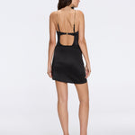 Solea Black Satin Mini Dress with Gold Chain Strap Detail | Moeva | Dress | Each week unveils new pieces—luxury swimwear, fluid resort silhouettes, and elevated summer-to-evening essentials designed to carry you from coastal escapes to city nights.