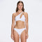 Grasse Gold Chain One-Shoulder Mid Coverage Textured White Bikini Set | Moeva | Bikini Set | Each week unveils new pieces—luxury swimwear, fluid resort silhouettes, and elevated summer-to-evening essentials designed to carry you from coastal escapes to city nights.