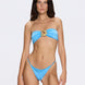 Astrid Blue Bandeau Gold Detail Satin Bikini Top | Moeva | Bikini Top | Each week unveils new pieces—luxury swimwear, fluid resort silhouettes, and elevated summer-to-evening essentials designed to carry you from coastal escapes to city nights.