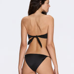 Astrid Black Bandeau Gold Detail Satin Bikini Top | Moeva | Bikini Top | Each week unveils new pieces—luxury swimwear, fluid resort silhouettes, and elevated summer-to-evening essentials designed to carry you from coastal escapes to city nights.