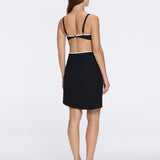 Mirazur Gold Buttoned High-Waist Mini Black Skirt