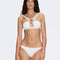 Irma Halter Neck Gold Detail Mid Coverage Satin White Bikini Set | Moeva | Bikini | Each week unveils new pieces—luxury swimwear, fluid resort silhouettes, and elevated summer-to-evening essentials designed to carry you from coastal escapes to city nights.