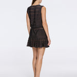 Menton Black Metallic Sheer Knit V neck Mini Dress | Moeva | Dress | Each week unveils new pieces—luxury swimwear, fluid resort silhouettes, and elevated summer-to-evening essentials designed to carry you from coastal escapes to city nights.