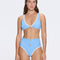 Merrin Blue-White V Neck High Waist Textured Bikini Set | Moeva | Bikini Sets | Each week unveils new pieces—luxury swimwear, fluid resort silhouettes, and elevated summer-to-evening essentials designed to carry you from coastal escapes to city nights.