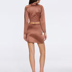 Antonia Brown Satin High-Waist Wrap Mini Skirt | Moeva | Beachwear Skirts | Each week unveils new pieces—luxury swimwear, fluid resort silhouettes, and elevated summer-to-evening essentials designed to carry you from coastal escapes to city nights.