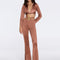 Gwyneth High-Waist with Gold Detail Satin Flare Brown Pants | Moeva | Pants | Each week unveils new pieces—luxury swimwear, fluid resort silhouettes, and elevated summer-to-evening essentials designed to carry you from coastal escapes to city nights.