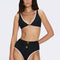 Merrin Black-White V Neck High Waist Textured Bikini Set | Moeva | Bikini Sets | Each week unveils new pieces—luxury swimwear, fluid resort silhouettes, and elevated summer-to-evening essentials designed to carry you from coastal escapes to city nights.