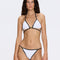 Cobie White-Black Triangle Mid Coverage Textured Bikini Set | Moeva | Bikini Sets | Each week unveils new pieces—luxury swimwear, fluid resort silhouettes, and elevated summer-to-evening essentials designed to carry you from coastal escapes to city nights.