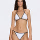 Cobie White-Black Triangle Mid Coverage Textured Bikini Set | Moeva | Bikini Sets | Each week unveils new pieces—luxury swimwear, fluid resort silhouettes, and elevated summer-to-evening essentials designed to carry you from coastal escapes to city nights.
