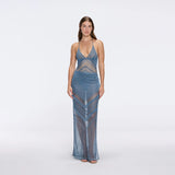 Mercantour Metallic Knit High-Waist Maxi Blue Skirt | Moeva | Skirt | Each week unveils new pieces—luxury swimwear, fluid resort silhouettes, and elevated summer-to-evening essentials designed to carry you from coastal escapes to city nights.