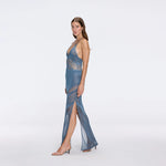 Mercantour Metallic Knit High-Waist Maxi Blue Skirt | Moeva | Skirt | Each week unveils new pieces—luxury swimwear, fluid resort silhouettes, and elevated summer-to-evening essentials designed to carry you from coastal escapes to city nights.