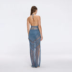 Mercantour Metallic Knit High-Waist Maxi Blue Skirt | Moeva | Skirt | Each week unveils new pieces—luxury swimwear, fluid resort silhouettes, and elevated summer-to-evening essentials designed to carry you from coastal escapes to city nights.