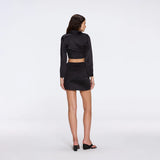 Greta Black Satin Tie Front Shirt And Antonia Skirt Set | Moeva | Set | Each week unveils new pieces—luxury swimwear, fluid resort silhouettes, and elevated summer-to-evening essentials designed to carry you from coastal escapes to city nights.