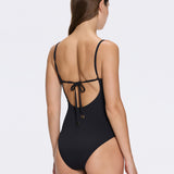 Grimaud Underwired Gold Button Detail Black Swimsuit