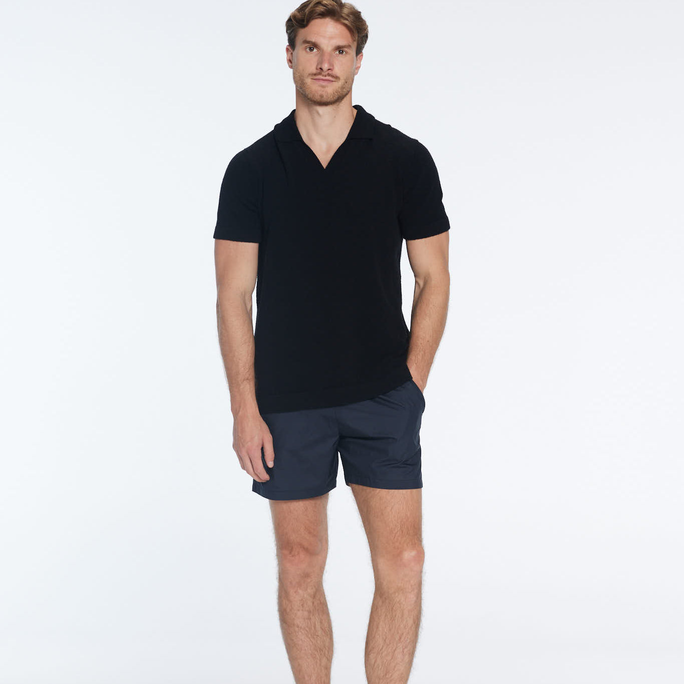 Atticus Black V-Neck Polo T-Shirt | Moeva | T-Shirt | Each week unveils new pieces—luxury swimwear, fluid resort silhouettes, and elevated summer-to-evening essentials designed to carry you from coastal escapes to city nights.