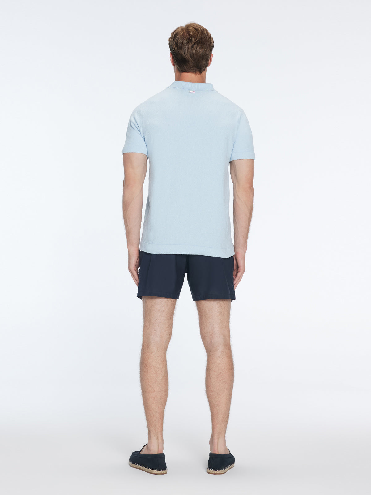 Atticus Baby Blue V-Neck Polo T-Shirt | Moeva | T-Shirt | Each week unveils new pieces—luxury swimwear, fluid resort silhouettes, and elevated summer-to-evening essentials designed to carry you from coastal escapes to city nights.