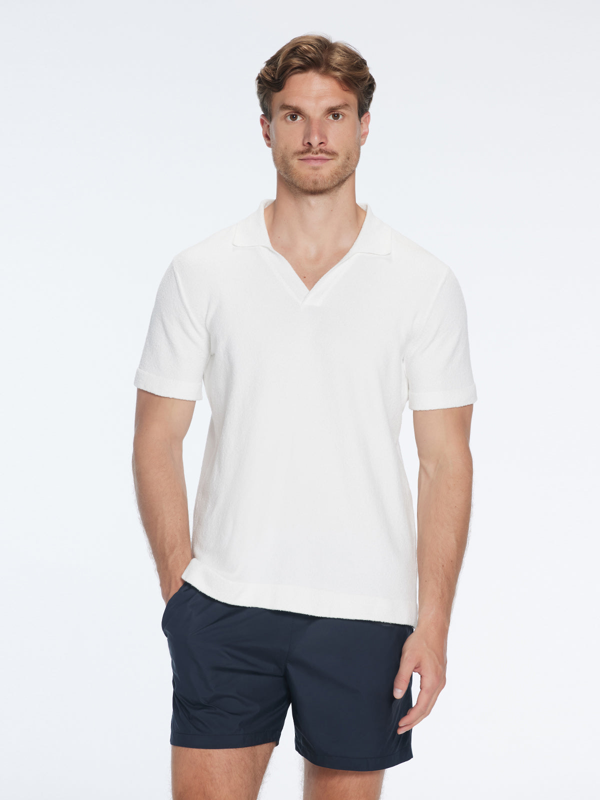 Atticus White V-Neck Polo T-Shirt