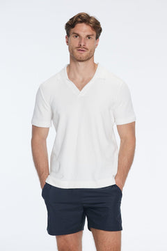 Atticus White V-Neck Polo T-Shirt | Moeva | T-Shirt | Each week unveils new pieces—luxury swimwear, fluid resort silhouettes, and elevated summer-to-evening essentials designed to carry you from coastal escapes to city nights.