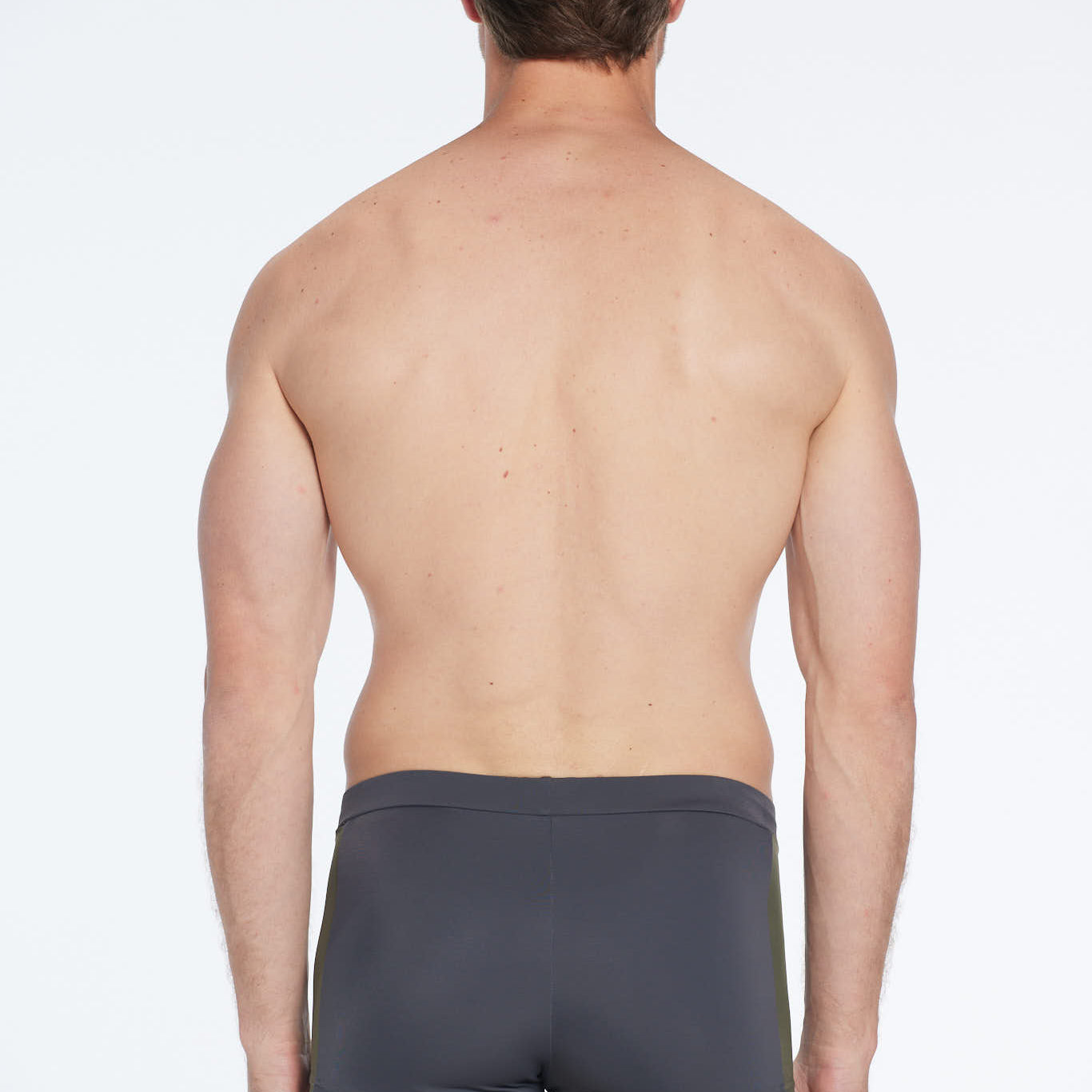 Antonio Grey / Green / White Swim Trunks with Drawcord | Moeva | Trunks | Each week unveils new pieces—luxury swimwear, fluid resort silhouettes, and elevated summer-to-evening essentials designed to carry you from coastal escapes to city nights.