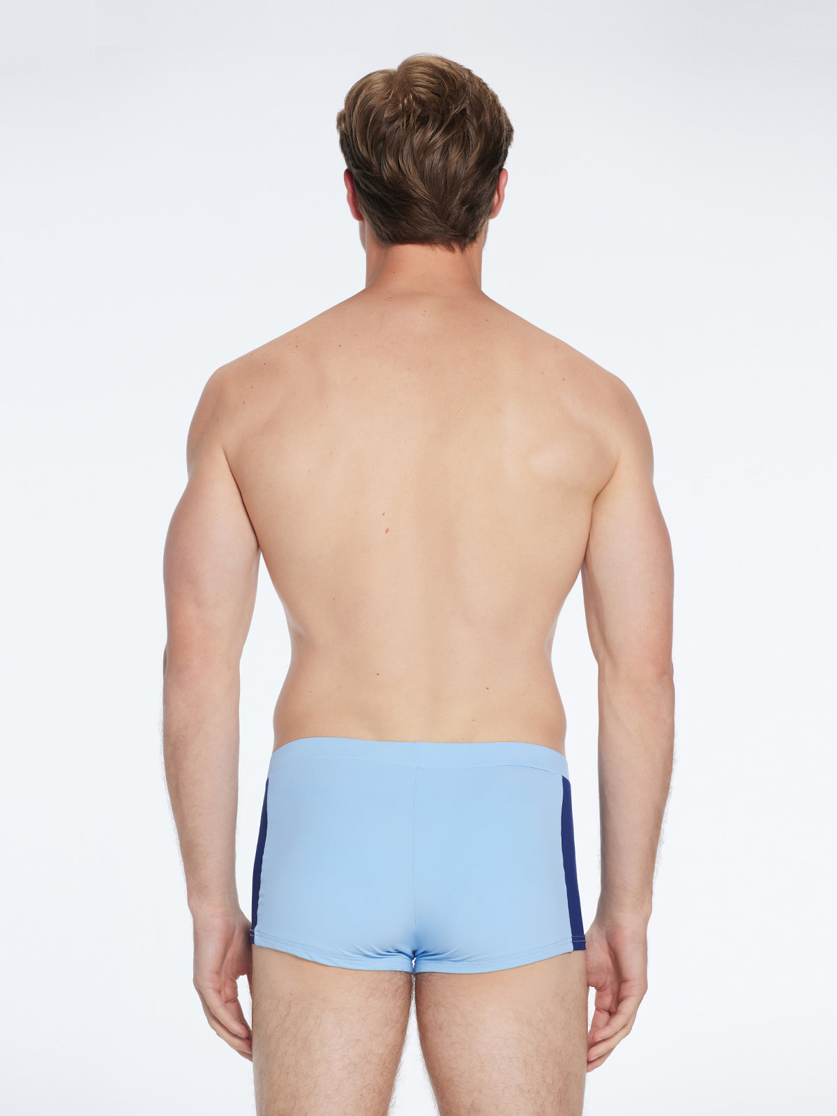 Antonio Baby Blue / Blue Swim Trunks with Drawcord | Moeva | Trunks | Each week unveils new pieces—luxury swimwear, fluid resort silhouettes, and elevated summer-to-evening essentials designed to carry you from coastal escapes to city nights.