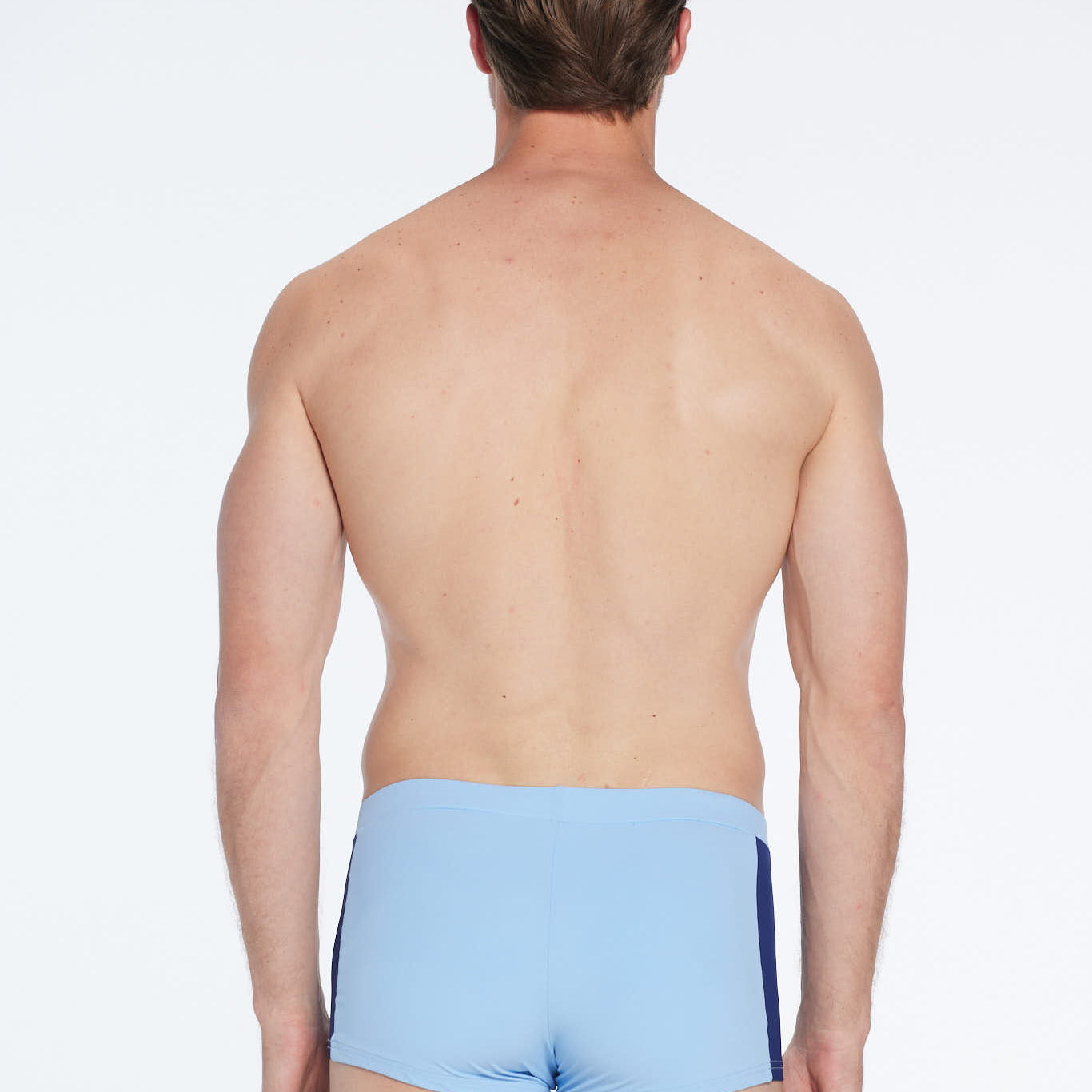 Antonio Baby Blue / Blue Swim Trunks with Drawcord | Moeva | Trunks | Each week unveils new pieces—luxury swimwear, fluid resort silhouettes, and elevated summer-to-evening essentials designed to carry you from coastal escapes to city nights.