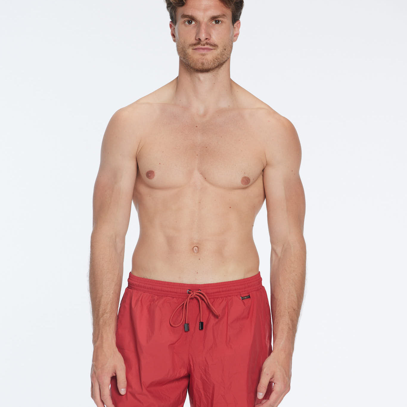 Louis Red Quick-Dry Swim Shorts | Moeva | Shorts | Each week unveils new pieces—luxury swimwear, fluid resort silhouettes, and elevated summer-to-evening essentials designed to carry you from coastal escapes to city nights.