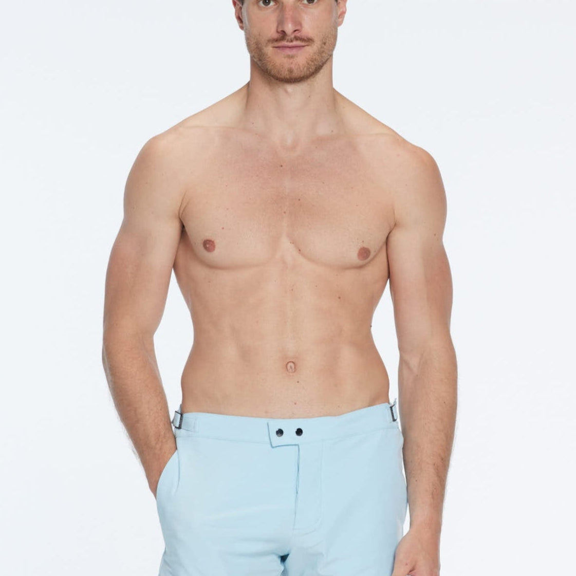 Jack Baby Blue Bulldog Swim Shorts | Moeva | Shorts | Each week unveils new pieces—luxury swimwear, fluid resort silhouettes, and elevated summer-to-evening essentials designed to carry you from coastal escapes to city nights.