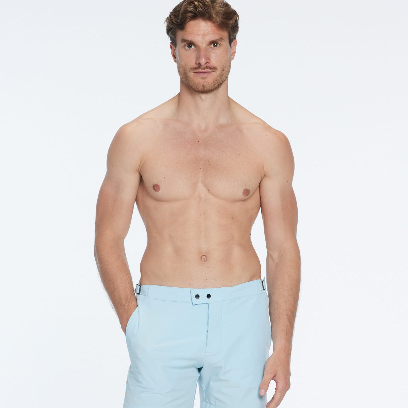 Jack Baby Blue Bulldog Swim Shorts | Moeva | Shorts | Each week unveils new pieces—luxury swimwear, fluid resort silhouettes, and elevated summer-to-evening essentials designed to carry you from coastal escapes to city nights.