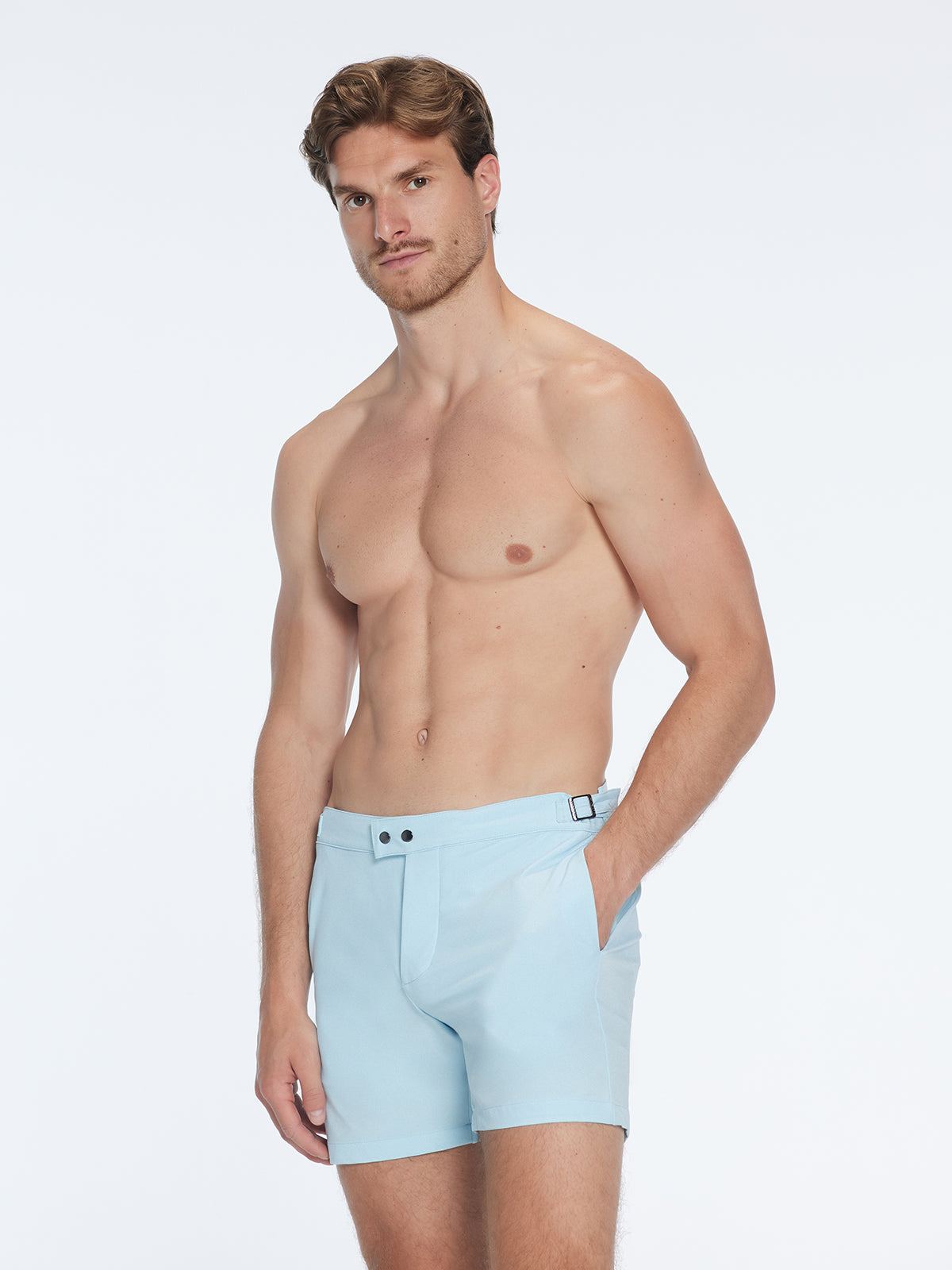 Jack Baby Blue Bulldog Swim Shorts | Moeva | Shorts | Each week unveils new pieces—luxury swimwear, fluid resort silhouettes, and elevated summer-to-evening essentials designed to carry you from coastal escapes to city nights.