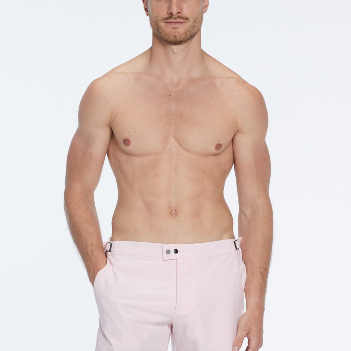 Jack Baby Pink Bulldog Swim Shorts | Moeva | Shorts | Each week unveils new pieces—luxury swimwear, fluid resort silhouettes, and elevated summer-to-evening essentials designed to carry you from coastal escapes to city nights.