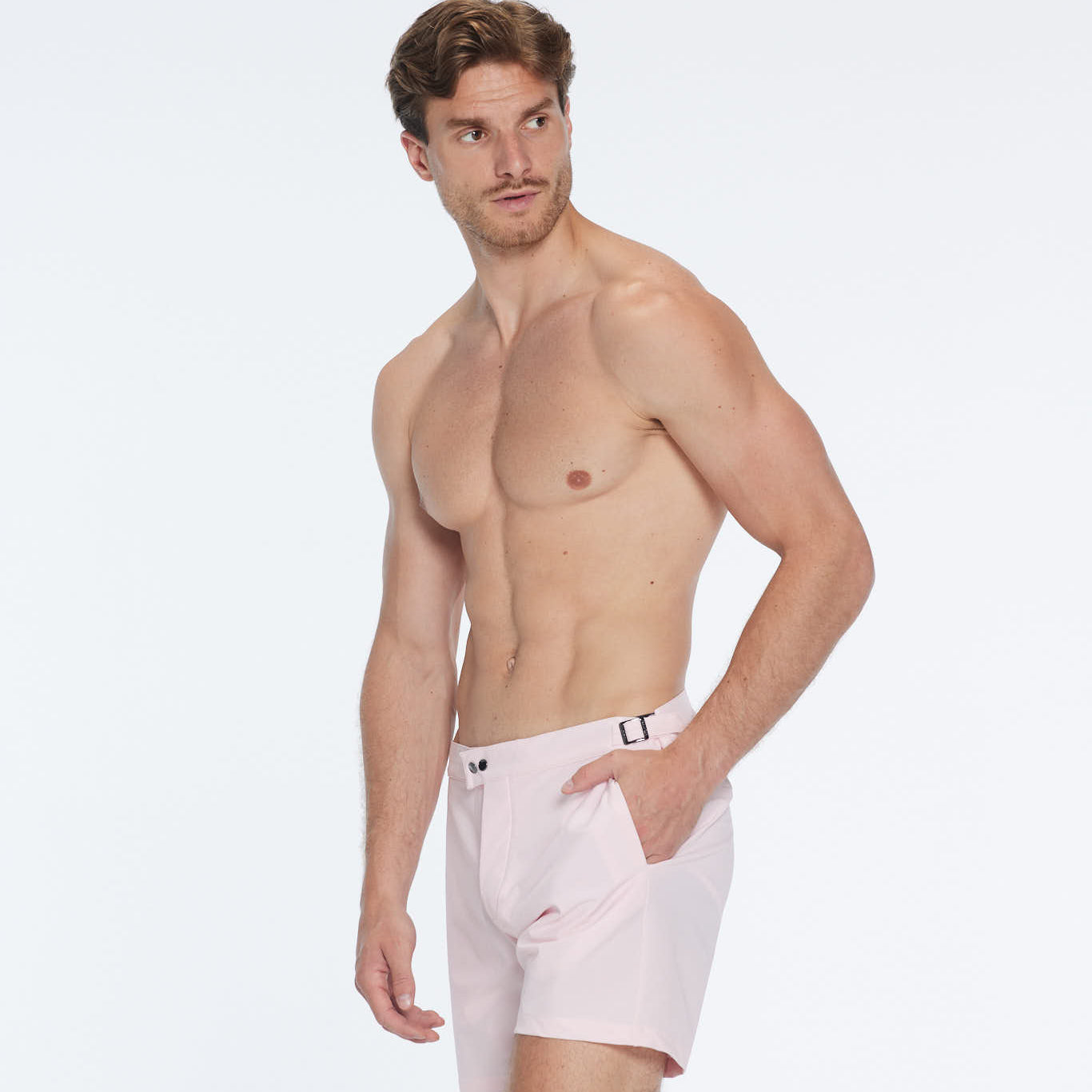 Jack Baby Pink Bulldog Swim Shorts | Moeva | Shorts | Each week unveils new pieces—luxury swimwear, fluid resort silhouettes, and elevated summer-to-evening essentials designed to carry you from coastal escapes to city nights.