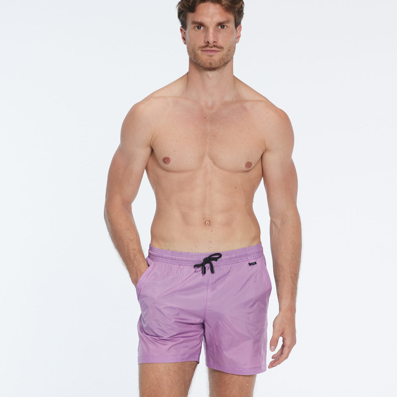Louis Lilac Quick-Dry Swim Shorts | Moeva | Shorts | Each week unveils new pieces—luxury swimwear, fluid resort silhouettes, and elevated summer-to-evening essentials designed to carry you from coastal escapes to city nights.