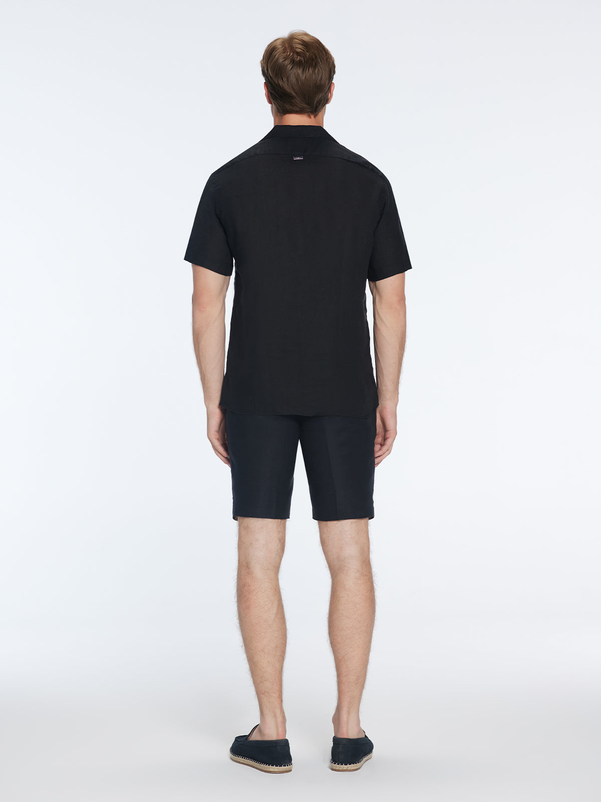 Romeo Black Linen Shirt with Camp Collar | Moeva | Shirt | Each week unveils new pieces—luxury swimwear, fluid resort silhouettes, and elevated summer-to-evening essentials designed to carry you from coastal escapes to city nights.