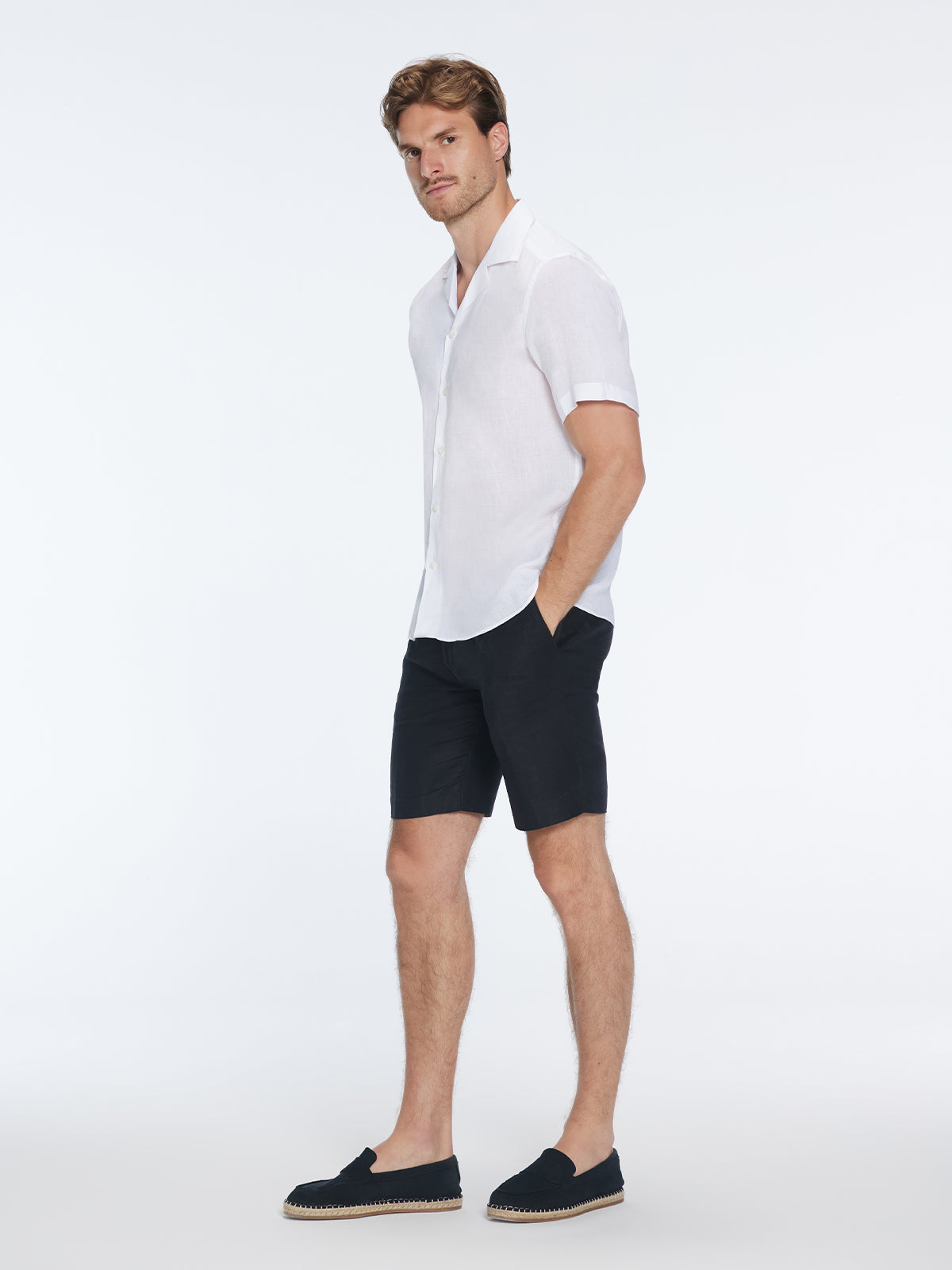 Romeo White Linen Shirt with Camp Collar | Moeva | Shirt | Each week unveils new pieces—luxury swimwear, fluid resort silhouettes, and elevated summer-to-evening essentials designed to carry you from coastal escapes to city nights.