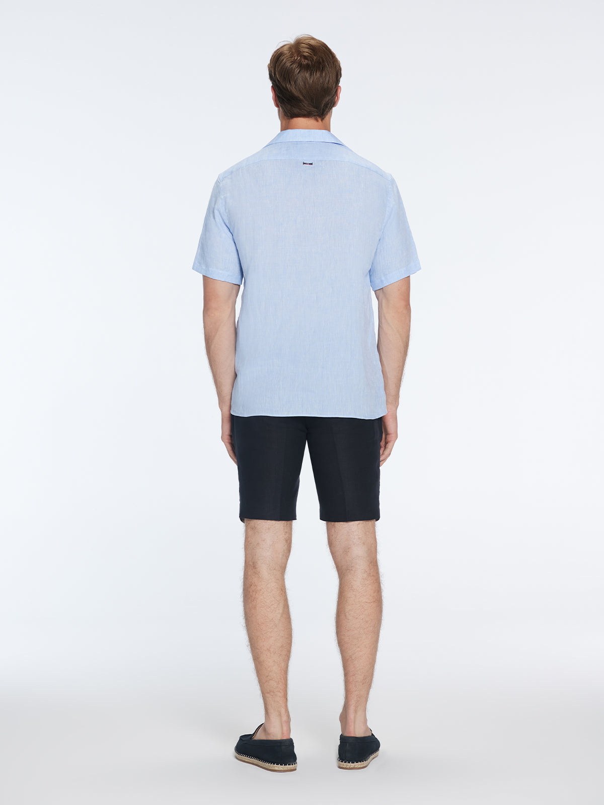 Romeo Baby Blue Linen Shirt with Camp Collar | Moeva | Shirt | Each week unveils new pieces—luxury swimwear, fluid resort silhouettes, and elevated summer-to-evening essentials designed to carry you from coastal escapes to city nights.