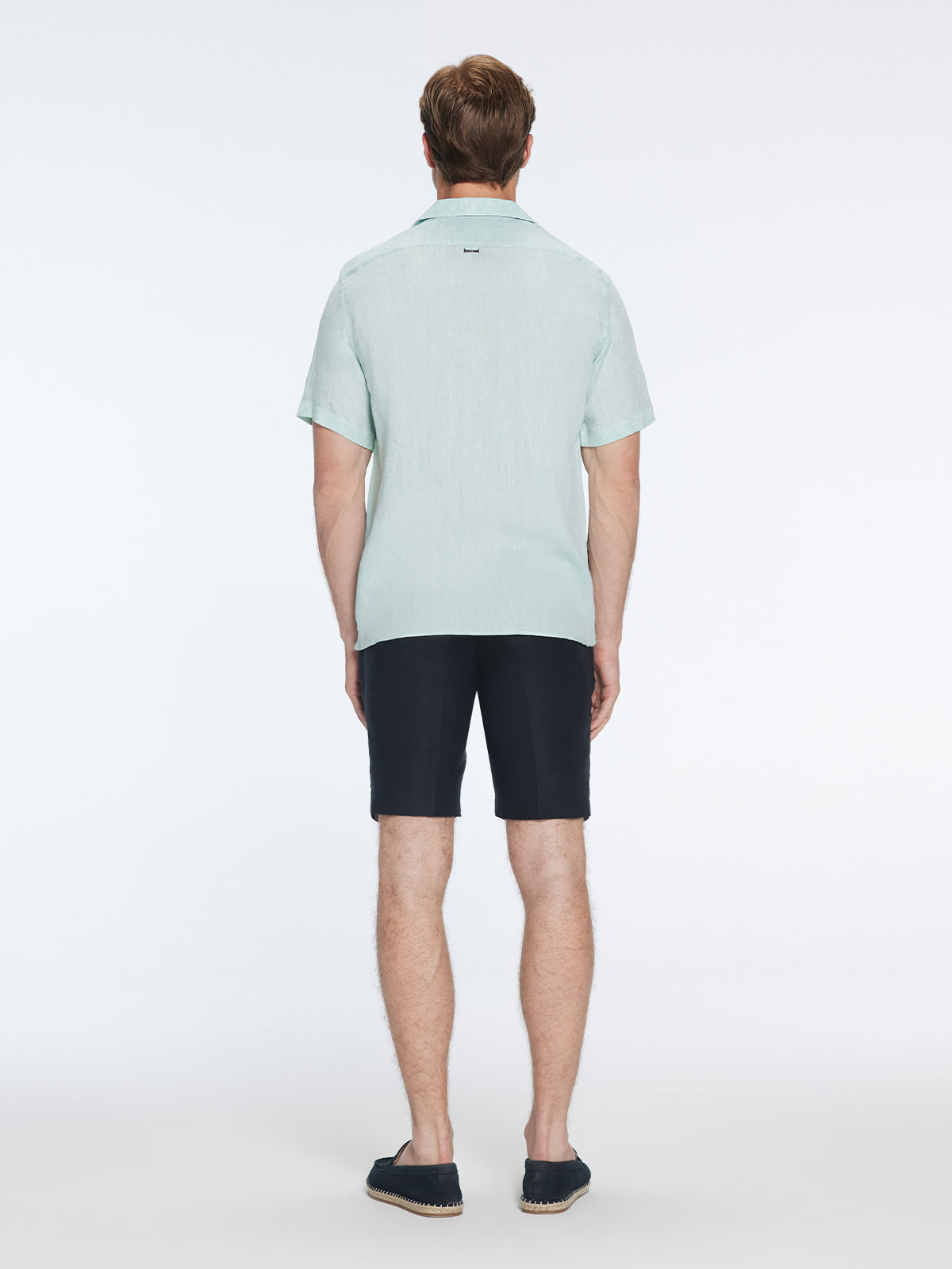 Romeo Green Linen Shirt with Camp Collar | Moeva | Shirt | Each week unveils new pieces—luxury swimwear, fluid resort silhouettes, and elevated summer-to-evening essentials designed to carry you from coastal escapes to city nights.
