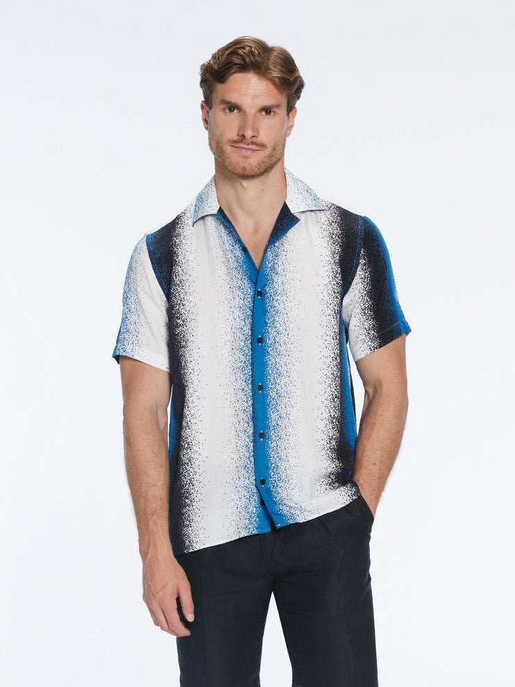 Caspian Blue Degraded Tencel Camp-Collar Shirt | Moeva | Shirt | Each week unveils new pieces—luxury swimwear, fluid resort silhouettes, and elevated summer-to-evening essentials designed to carry you from coastal escapes to city nights.