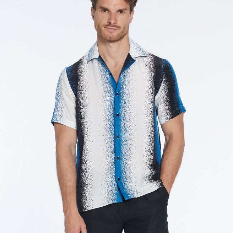 Caspian Blue Degraded Tencel Camp-Collar Shirt | Moeva | Shirt | Each week unveils new pieces—luxury swimwear, fluid resort silhouettes, and elevated summer-to-evening essentials designed to carry you from coastal escapes to city nights.