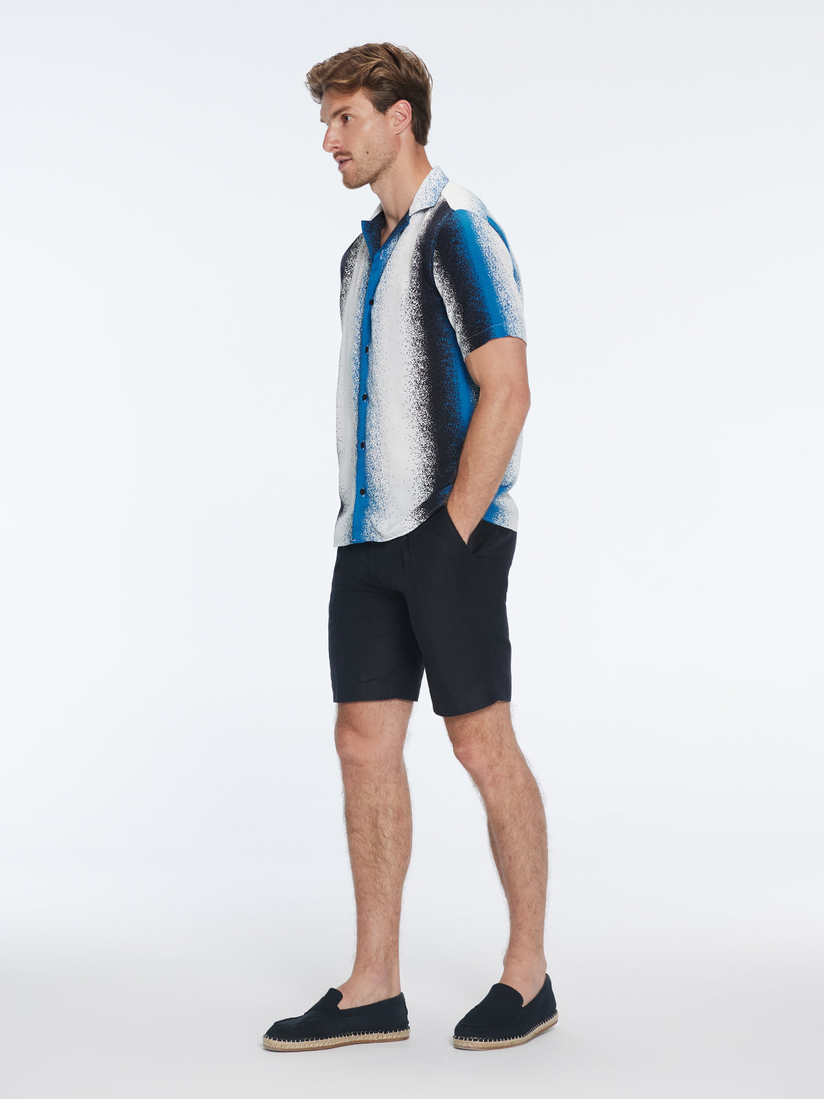 Caspian Blue Degraded Tencel Camp-Collar Shirt | Moeva | Shirt | Each week unveils new pieces—luxury swimwear, fluid resort silhouettes, and elevated summer-to-evening essentials designed to carry you from coastal escapes to city nights.