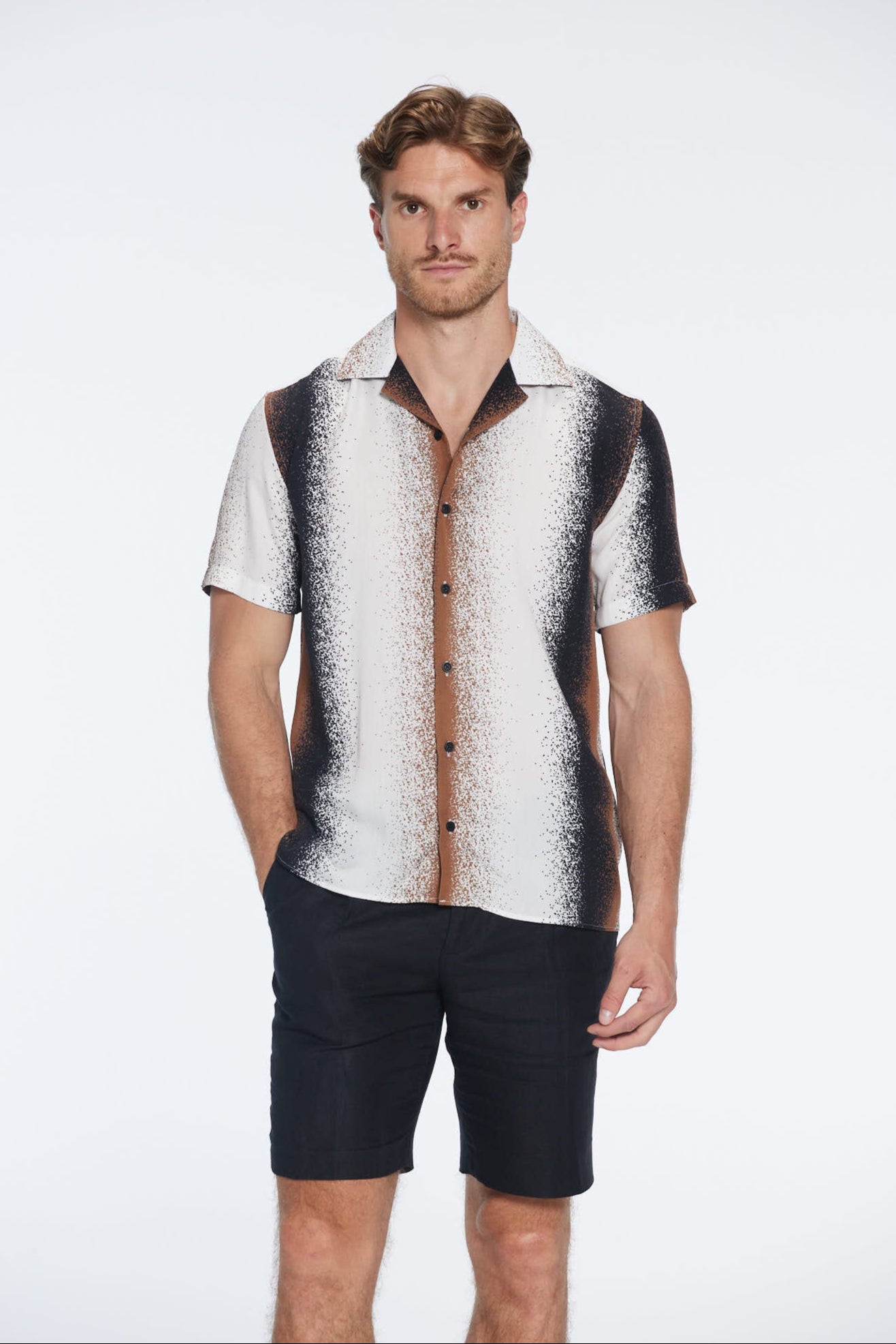 Caspian Black Degraded Cotton Camp-Collar Shirt | Moeva | | Each week unveils new pieces—luxury swimwear, fluid resort silhouettes, and elevated summer-to-evening essentials designed to carry you from coastal escapes to city nights.